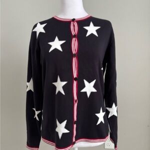Talbots Novelty Cardigan with Star Pattern America USA
